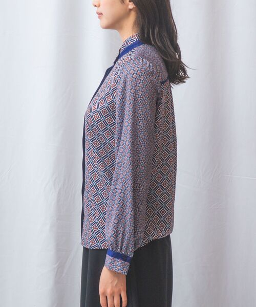 NARACAMICIE / ナラカミーチェ シャツ・ブラウス | 【NARACAMICIE】幾何柄サテンボウタイ付長袖ブラウス | 詳細13