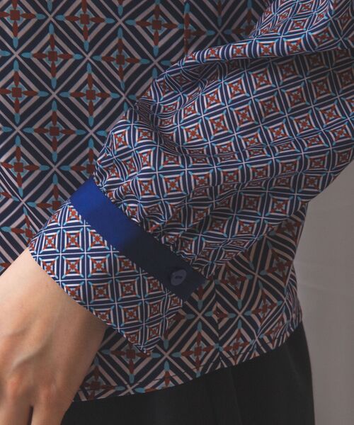 NARACAMICIE / ナラカミーチェ シャツ・ブラウス | 【NARACAMICIE】幾何柄サテンボウタイ付長袖ブラウス | 詳細17