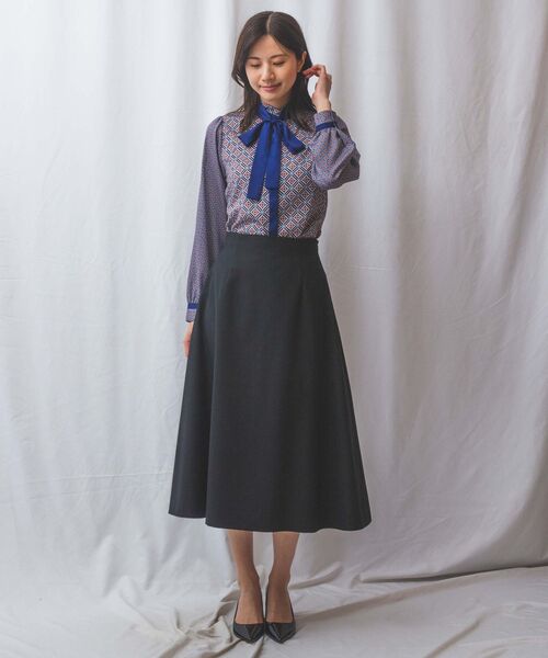 NARACAMICIE / ナラカミーチェ シャツ・ブラウス | 【NARACAMICIE】幾何柄サテンボウタイ付長袖ブラウス | 詳細20