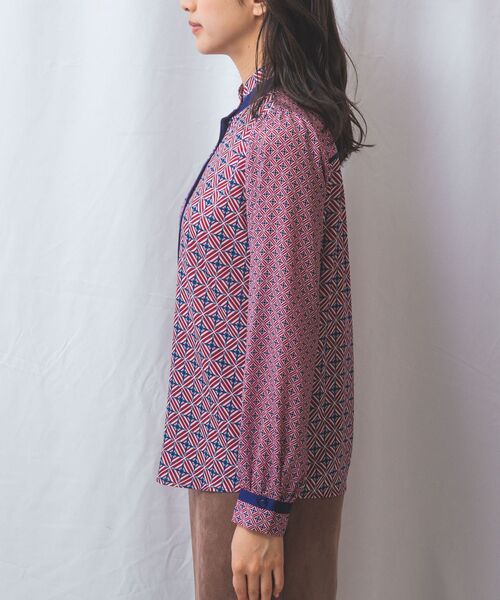 NARACAMICIE / ナラカミーチェ シャツ・ブラウス | 【NARACAMICIE】幾何柄サテンボウタイ付長袖ブラウス | 詳細3