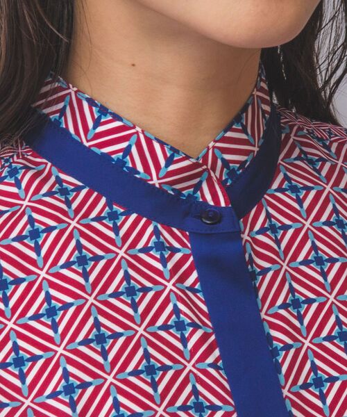 NARACAMICIE / ナラカミーチェ シャツ・ブラウス | 【NARACAMICIE】幾何柄サテンボウタイ付長袖ブラウス | 詳細5