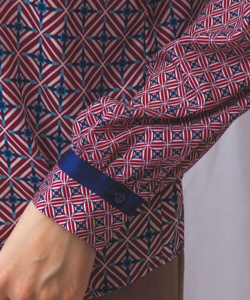 NARACAMICIE / ナラカミーチェ シャツ・ブラウス | 【NARACAMICIE】幾何柄サテンボウタイ付長袖ブラウス | 詳細7