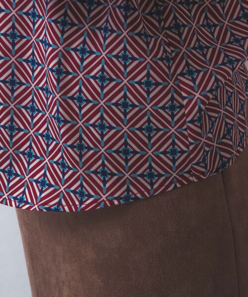 NARACAMICIE / ナラカミーチェ シャツ・ブラウス | 【NARACAMICIE】幾何柄サテンボウタイ付長袖ブラウス | 詳細8
