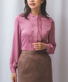 NARACAMICIE / ナラカミーチェ シャツ・ブラウス | 【NARACAMICIE】サテンストライプフロントタック長袖ブラウス