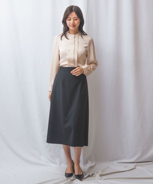 NARACAMICIE / ナラカミーチェ シャツ・ブラウス | 【NARACAMICIE】サテンストライプフロントタック長袖ブラウス | 詳細11