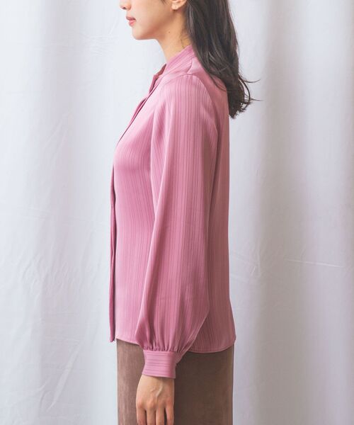 NARACAMICIE / ナラカミーチェ シャツ・ブラウス | 【NARACAMICIE】サテンストライプフロントタック長袖ブラウス | 詳細14