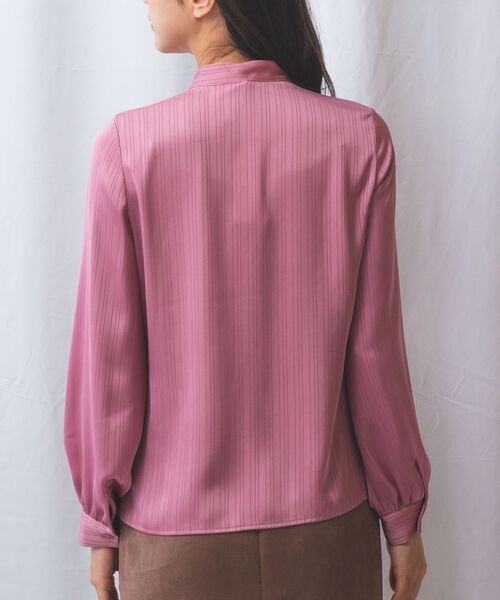 NARACAMICIE / ナラカミーチェ シャツ・ブラウス | 【NARACAMICIE】サテンストライプフロントタック長袖ブラウス | 詳細15