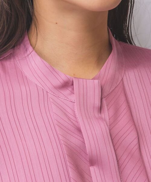 NARACAMICIE / ナラカミーチェ シャツ・ブラウス | 【NARACAMICIE】サテンストライプフロントタック長袖ブラウス | 詳細16