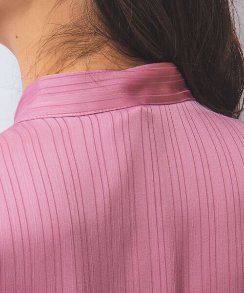 NARACAMICIE / ナラカミーチェ シャツ・ブラウス | 【NARACAMICIE】サテンストライプフロントタック長袖ブラウス | 詳細17