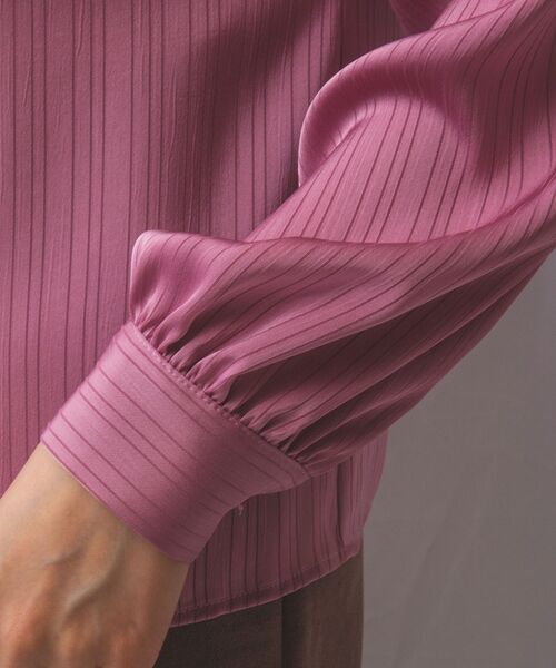 NARACAMICIE / ナラカミーチェ シャツ・ブラウス | 【NARACAMICIE】サテンストライプフロントタック長袖ブラウス | 詳細18