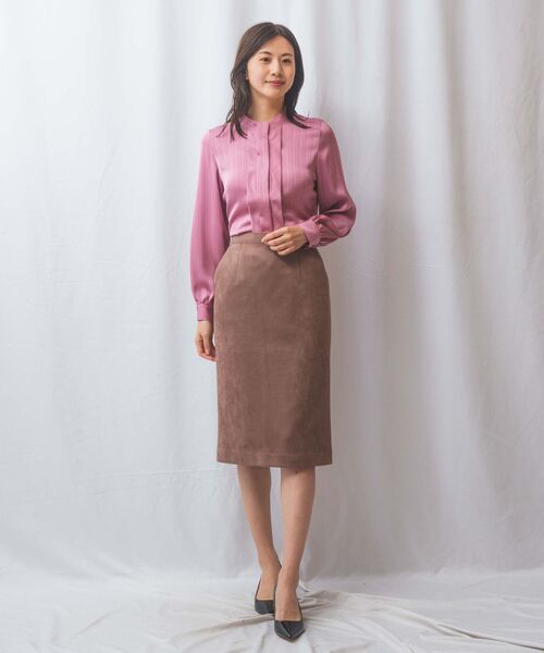 NARACAMICIE / ナラカミーチェ シャツ・ブラウス | 【NARACAMICIE】サテンストライプフロントタック長袖ブラウス | 詳細21