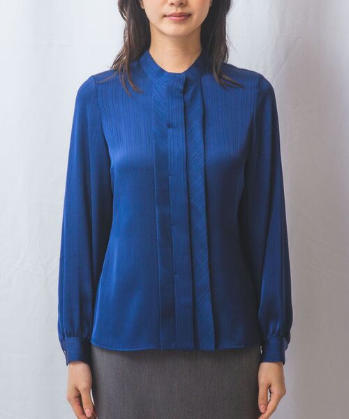 NARACAMICIE / ナラカミーチェ シャツ・ブラウス | 【NARACAMICIE】サテンストライプフロントタック長袖ブラウス | 詳細22