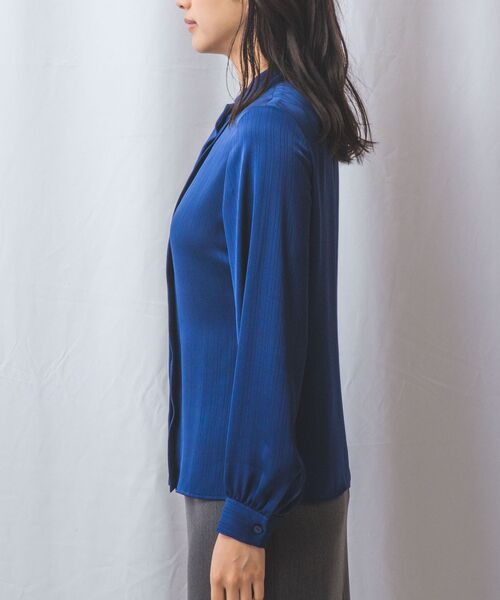 NARACAMICIE / ナラカミーチェ シャツ・ブラウス | 【NARACAMICIE】サテンストライプフロントタック長袖ブラウス | 詳細23