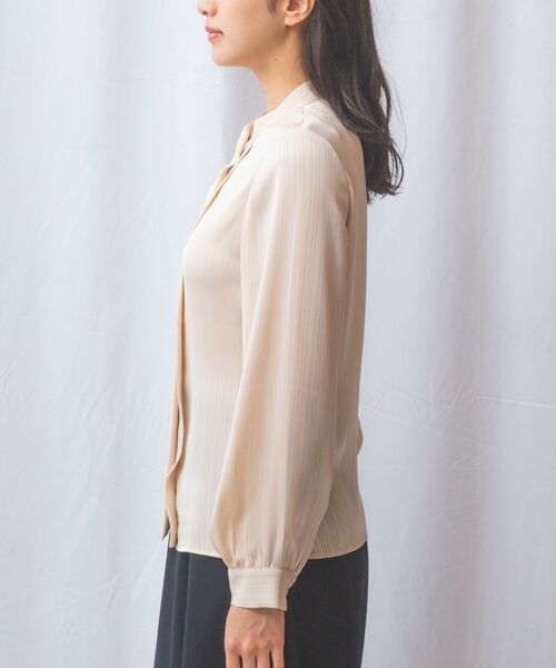 NARACAMICIE / ナラカミーチェ シャツ・ブラウス | 【NARACAMICIE】サテンストライプフロントタック長袖ブラウス | 詳細3