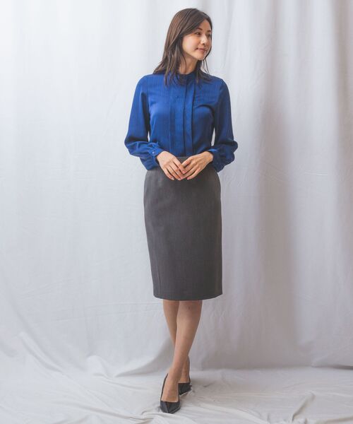 NARACAMICIE / ナラカミーチェ シャツ・ブラウス | 【NARACAMICIE】サテンストライプフロントタック長袖ブラウス | 詳細30