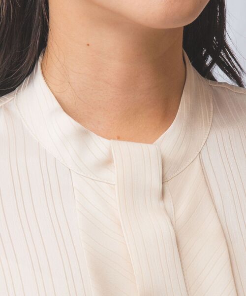 NARACAMICIE / ナラカミーチェ シャツ・ブラウス | 【NARACAMICIE】サテンストライプフロントタック長袖ブラウス | 詳細5
