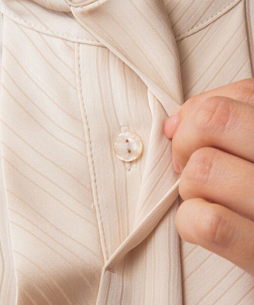 NARACAMICIE / ナラカミーチェ シャツ・ブラウス | 【NARACAMICIE】サテンストライプフロントタック長袖ブラウス | 詳細6