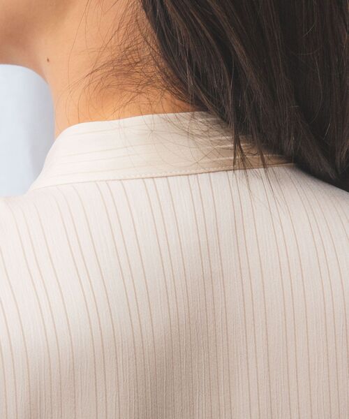NARACAMICIE / ナラカミーチェ シャツ・ブラウス | 【NARACAMICIE】サテンストライプフロントタック長袖ブラウス | 詳細7