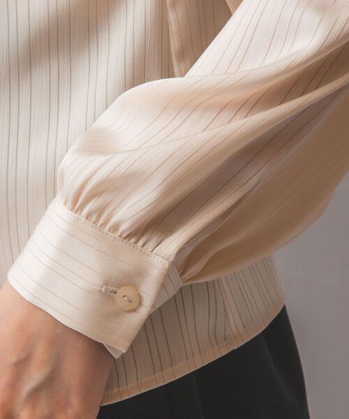 NARACAMICIE / ナラカミーチェ シャツ・ブラウス | 【NARACAMICIE】サテンストライプフロントタック長袖ブラウス | 詳細8