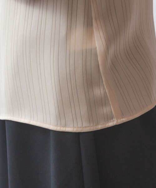 NARACAMICIE / ナラカミーチェ シャツ・ブラウス | 【NARACAMICIE】サテンストライプフロントタック長袖ブラウス | 詳細9