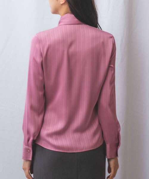 NARACAMICIE / ナラカミーチェ シャツ・ブラウス | 【NARACAMICIE】サテンストライプボウタイ長袖ブラウス | 詳細15