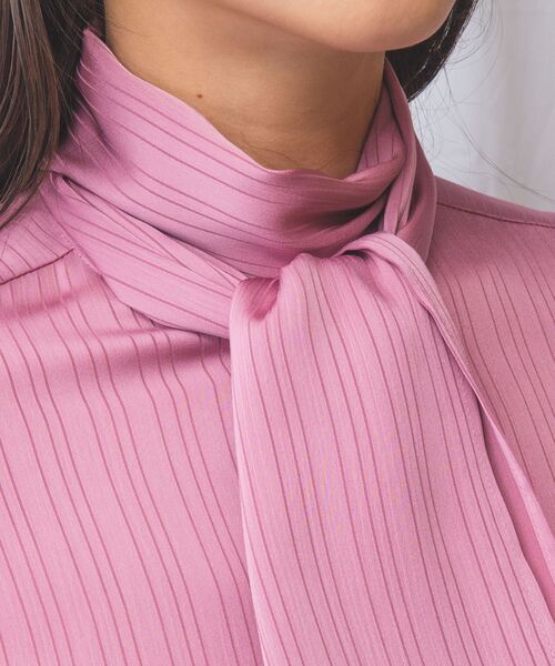 NARACAMICIE / ナラカミーチェ シャツ・ブラウス | 【NARACAMICIE】サテンストライプボウタイ長袖ブラウス | 詳細16