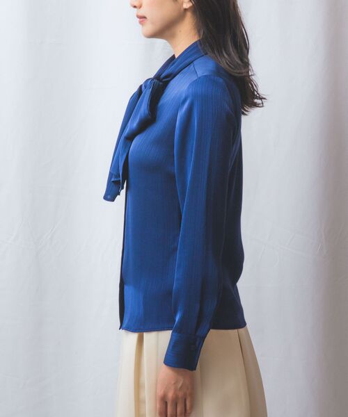 NARACAMICIE / ナラカミーチェ シャツ・ブラウス | 【NARACAMICIE】サテンストライプボウタイ長袖ブラウス | 詳細24