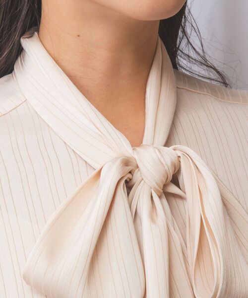 NARACAMICIE / ナラカミーチェ シャツ・ブラウス | 【NARACAMICIE】サテンストライプボウタイ長袖ブラウス | 詳細5