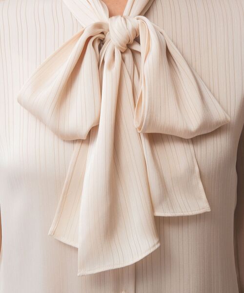 NARACAMICIE / ナラカミーチェ シャツ・ブラウス | 【NARACAMICIE】サテンストライプボウタイ長袖ブラウス | 詳細6