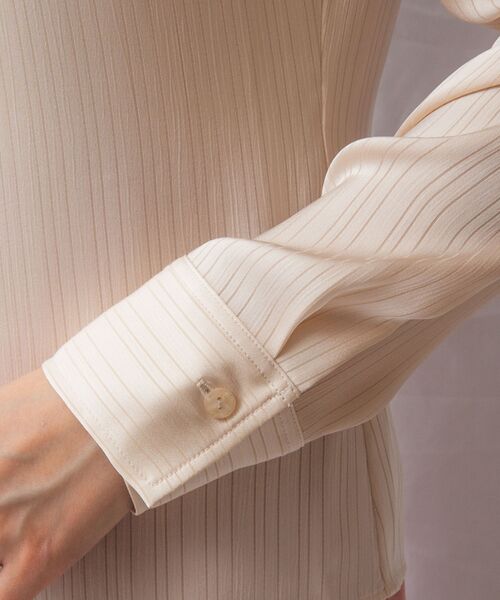 NARACAMICIE / ナラカミーチェ シャツ・ブラウス | 【NARACAMICIE】サテンストライプボウタイ長袖ブラウス | 詳細8