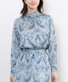NARACAMICIE / ナラカミーチェ シャツ・ブラウス | 【NARACAMICIE】【セットアップ対応】ペイズリー柄ハイカラー長袖ブラウス