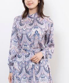 NARACAMICIE / ナラカミーチェ シャツ・ブラウス | 【NARACAMICIE】【セットアップ対応】ペイズリー柄ハイカラー長袖ブラウス