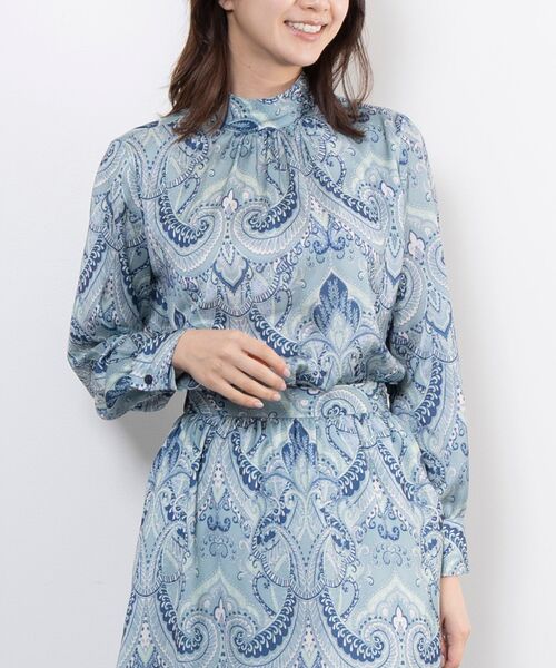 NARACAMICIE / ナラカミーチェ シャツ・ブラウス | 【NARACAMICIE】【セットアップ対応】ペイズリー柄ハイカラー長袖ブラウス | 詳細2