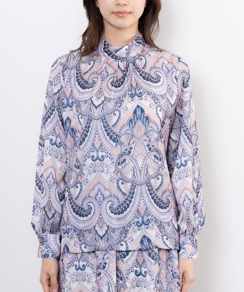 NARACAMICIE / ナラカミーチェ シャツ・ブラウス | 【NARACAMICIE】【セットアップ対応】ペイズリー柄ハイカラー長袖ブラウス | 詳細5