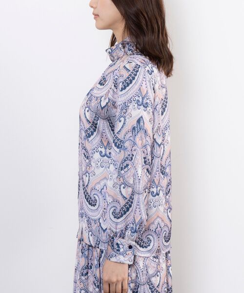 NARACAMICIE / ナラカミーチェ シャツ・ブラウス | 【NARACAMICIE】【セットアップ対応】ペイズリー柄ハイカラー長袖ブラウス | 詳細6