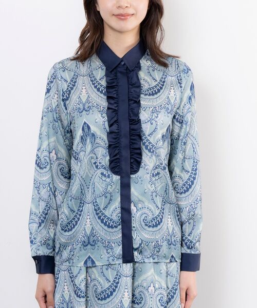 NARACAMICIE / ナラカミーチェ シャツ・ブラウス | 【NARACAMICIE】【セットアップ対応】ペイズリー柄フリル長袖ブラウス | 詳細1
