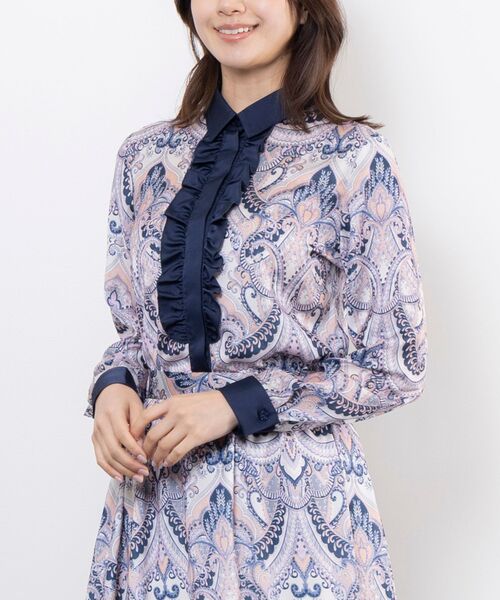 NARACAMICIE / ナラカミーチェ シャツ・ブラウス | 【NARACAMICIE】【セットアップ対応】ペイズリー柄フリル長袖ブラウス | 詳細12