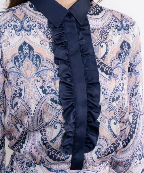 NARACAMICIE / ナラカミーチェ シャツ・ブラウス | 【NARACAMICIE】【セットアップ対応】ペイズリー柄フリル長袖ブラウス | 詳細13