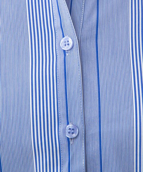 NARACAMICIE / ナラカミーチェ シャツ・ブラウス | 【NARACAMICIE】ストライプスタンドカラー七分袖シャツ | 詳細19