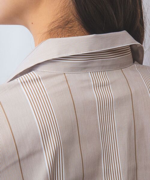 NARACAMICIE / ナラカミーチェ シャツ・ブラウス | 【NARACAMICIE】ストライプスタンドカラー七分袖シャツ | 詳細6
