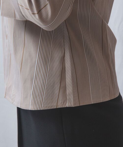 NARACAMICIE / ナラカミーチェ シャツ・ブラウス | 【NARACAMICIE】ストライプスタンドカラー七分袖シャツ | 詳細8
