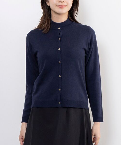 NARACAMICIE / ナラカミーチェ ニット・セーター | 【NARACAMICIE】【ツインニット対応】調温ニットカーディガン(ネイビー)