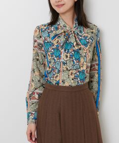 NARACAMICIE / ナラカミーチェ シャツ・ブラウス | 【NARACAMICIE】ステンドグラス柄ボウタイ長袖ブラウス