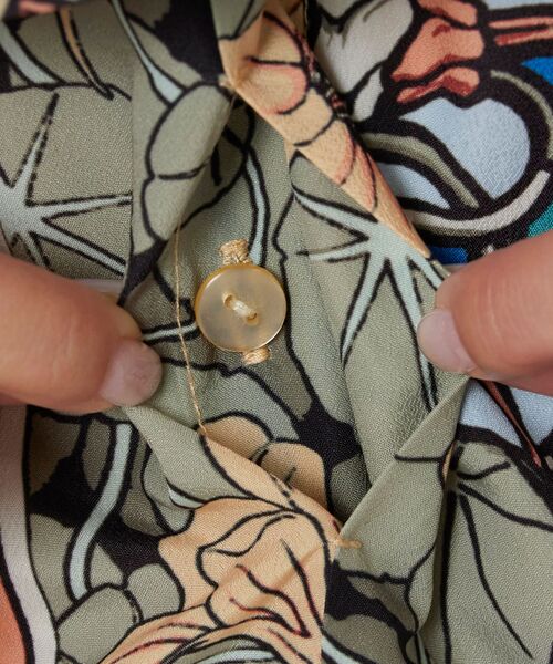 NARACAMICIE / ナラカミーチェ シャツ・ブラウス | 【NARACAMICIE】ステンドグラス柄ボウタイ長袖ブラウス | 詳細10