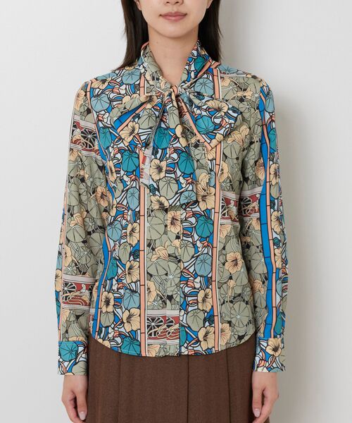 NARACAMICIE / ナラカミーチェ シャツ・ブラウス | 【NARACAMICIE】ステンドグラス柄ボウタイ長袖ブラウス | 詳細2