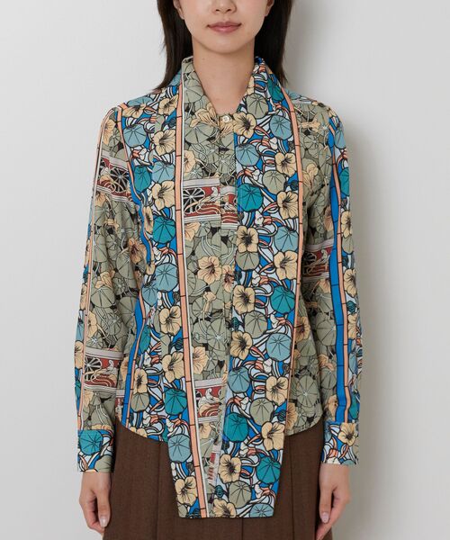 NARACAMICIE / ナラカミーチェ シャツ・ブラウス | 【NARACAMICIE】ステンドグラス柄ボウタイ長袖ブラウス | 詳細5