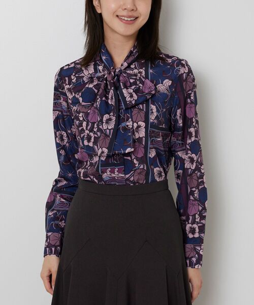 NARACAMICIE / ナラカミーチェ シャツ・ブラウス | 【NARACAMICIE】ステンドグラス柄ボウタイ長袖ブラウス | 詳細15