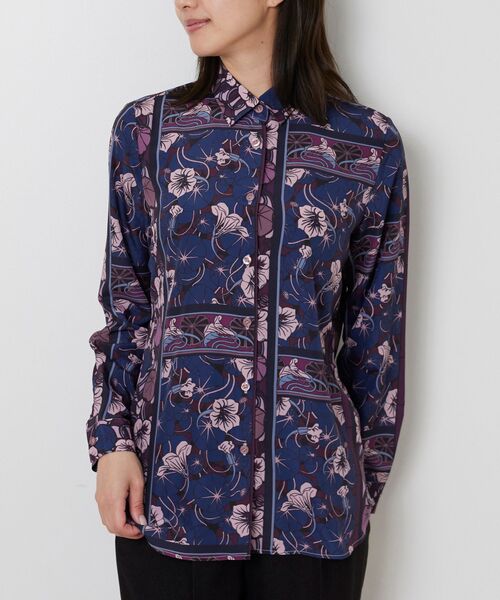 NARACAMICIE / ナラカミーチェ シャツ・ブラウス | 【NARACAMICIE】ステンドグラス長袖オーバーブラウス(パープル)