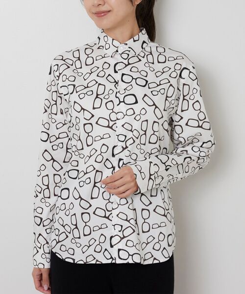 NARACAMICIE / ナラカミーチェ シャツ・ブラウス | 【NARACAMICIE】メガネ柄コットンシャツ | 詳細1