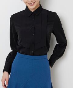 NARACAMICIE / ナラカミーチェ シャツ・ブラウス | 【NARACAMICIE】無地ジョーゼットフロント長袖シャツブラウス